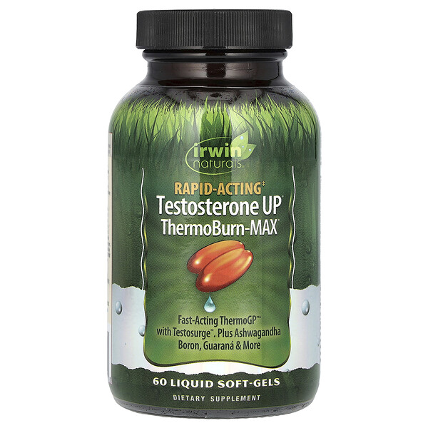 Rapid Acting Testosterone UP®, ThermoBurn-MAX, 60 Liquid Soft-Gels Irwin Naturals