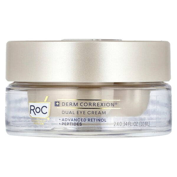 Derm Correxion®, Dual Eye Cream, Advanced Retinol & Peptides, Fragrance-Free, 0.34 fl oz (10 ml) Each RoC