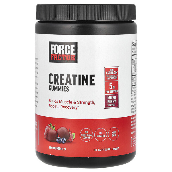 Creatine Gummies (Жевательные конфеты), Mixed Berry, 5 g, 150 Gummies (1,000 mg per Gummy) Force Factor