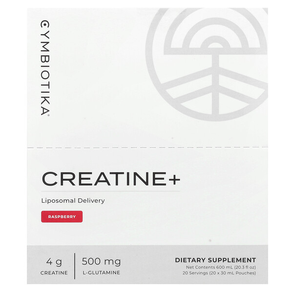 Creatine+, Raspberry, 20 Pouches, 30 ml Each Cymbiotika