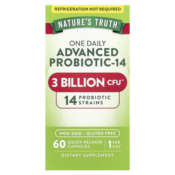 One Daily Advanced Probiotic-14, 3 Billion CFU, 60 Quick Release Capsules Nature's Truth