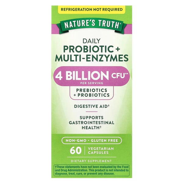 Daily Probiotic + Multi-Enzymes, 60 Vegetarian Capsules Nature's Truth