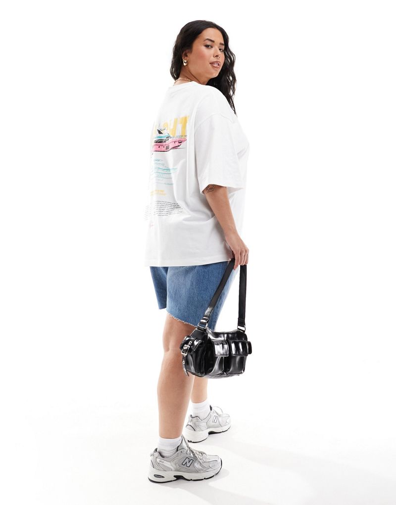 ASOS DESIGN Curve boyfriend fit t-shirt with yacht back graphic in white ASOS Curve