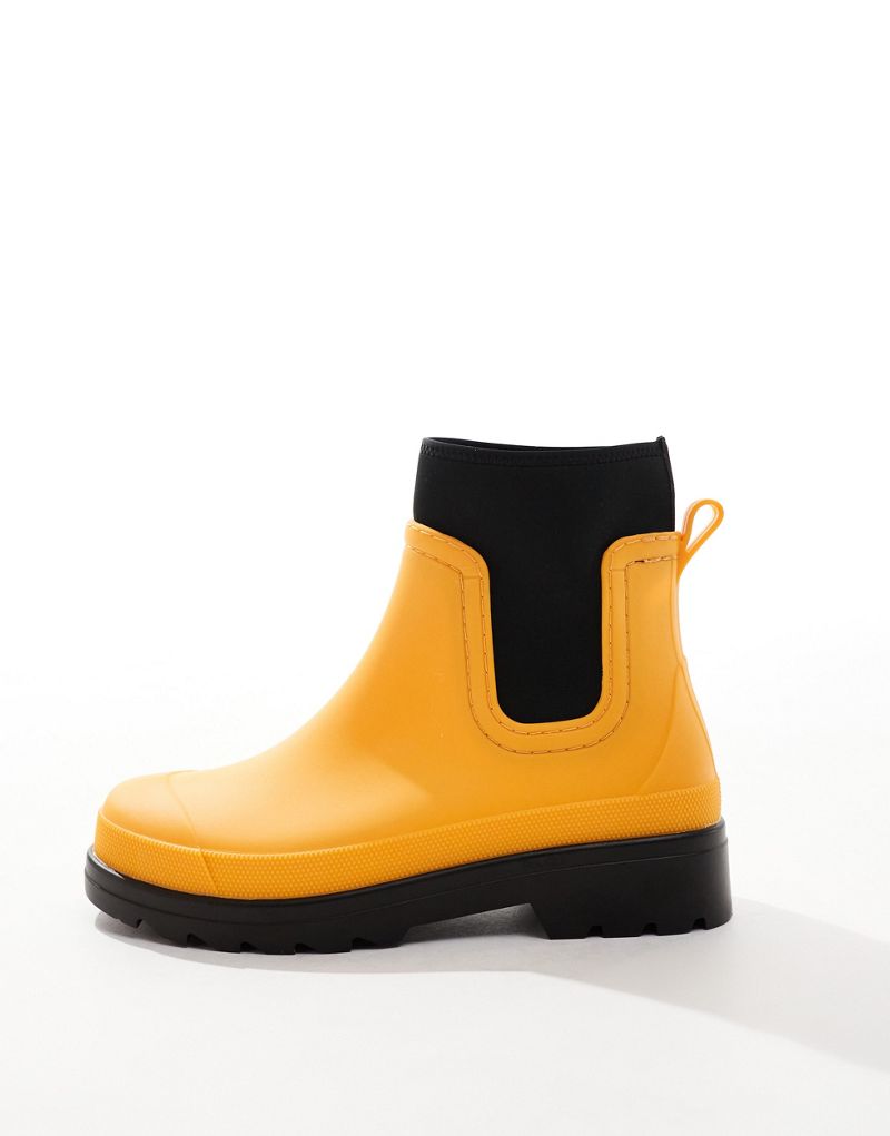 ASOS DESIGN chelsea wellington boots in orange ASOS DESIGN