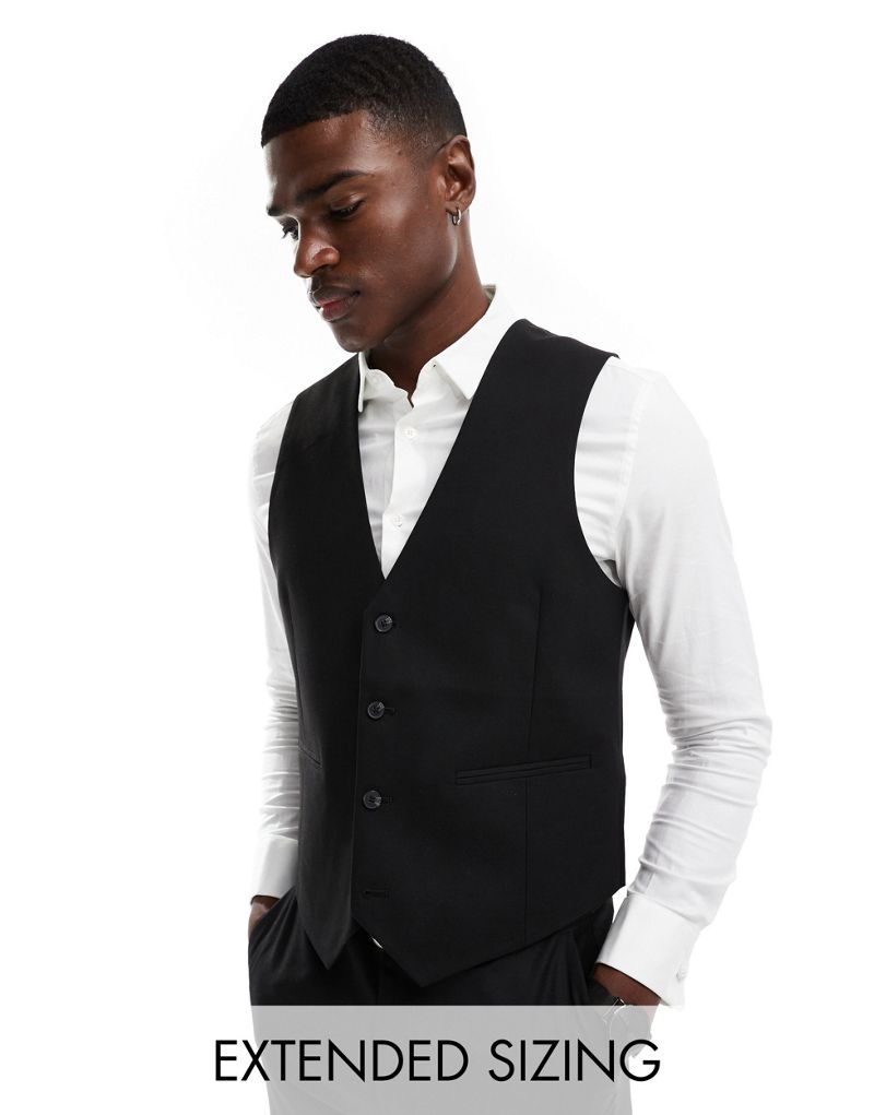 ASOS DESIGN slim suit vest in black ASOS DESIGN