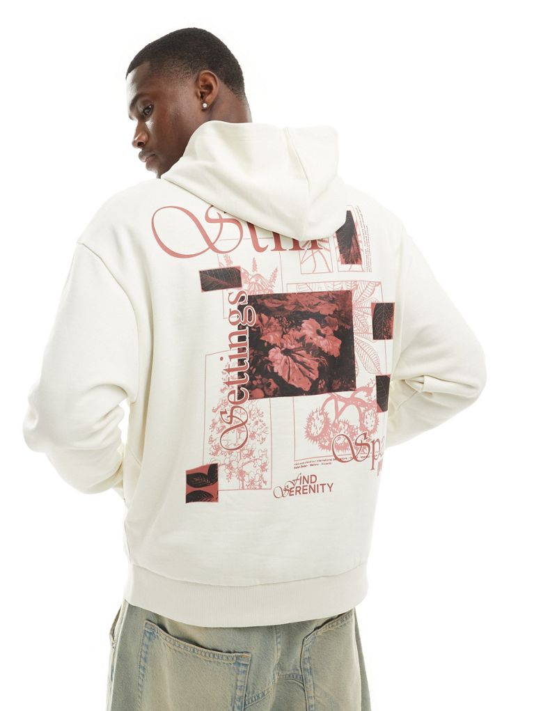ASOS DESIGN oversized hoodie in beige with back photographic print ASOS DESIGN