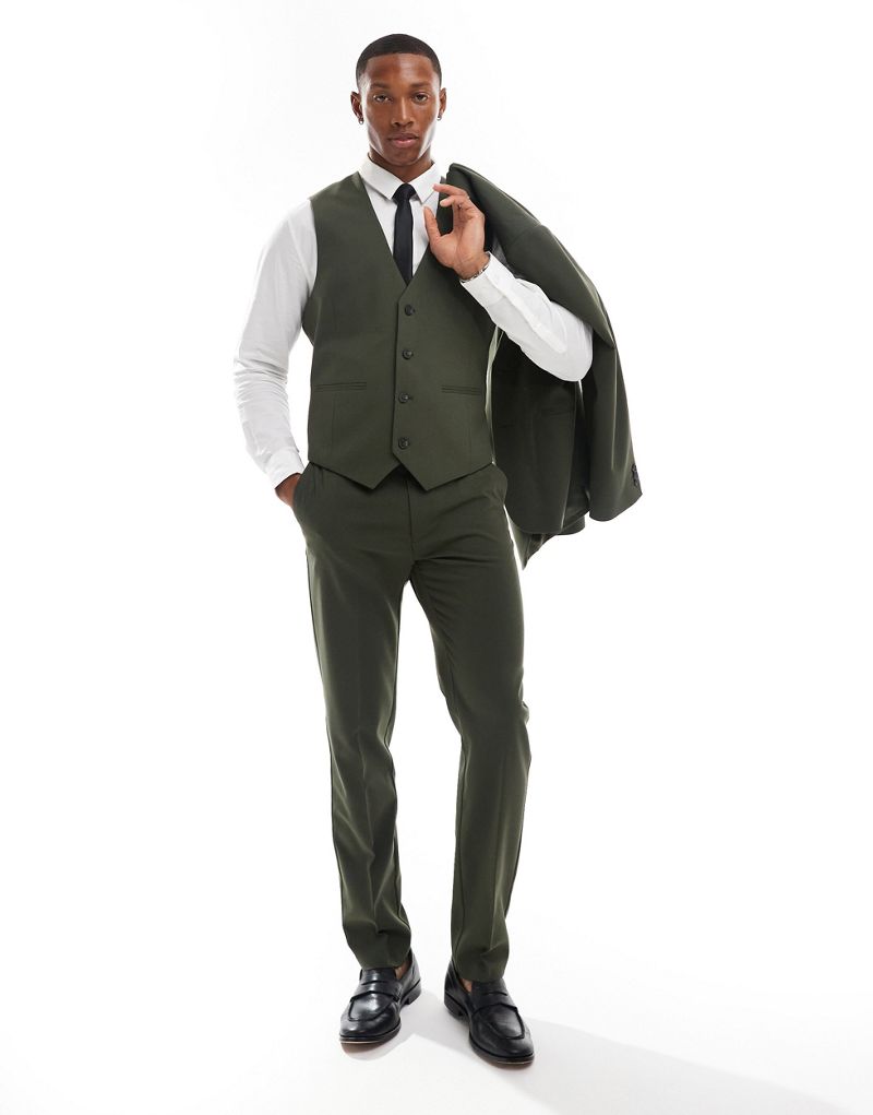 ASOS DESIGN slim suit pants in green ASOS DESIGN