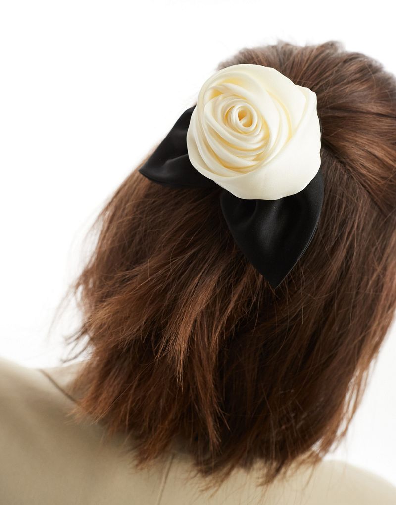 ASOS DESIGN hair tie with corsage detail in black ASOS DESIGN