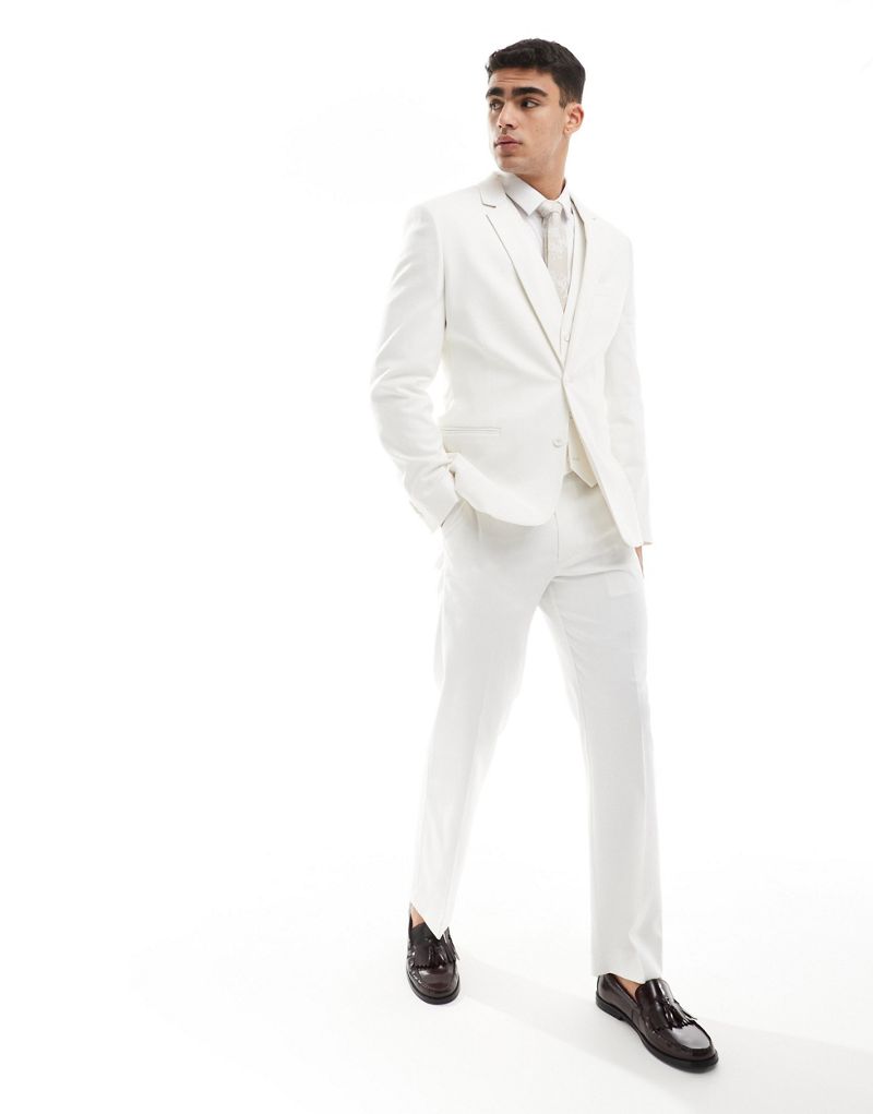 ASOS DESIGN slim suit jacket in white ASOS DESIGN