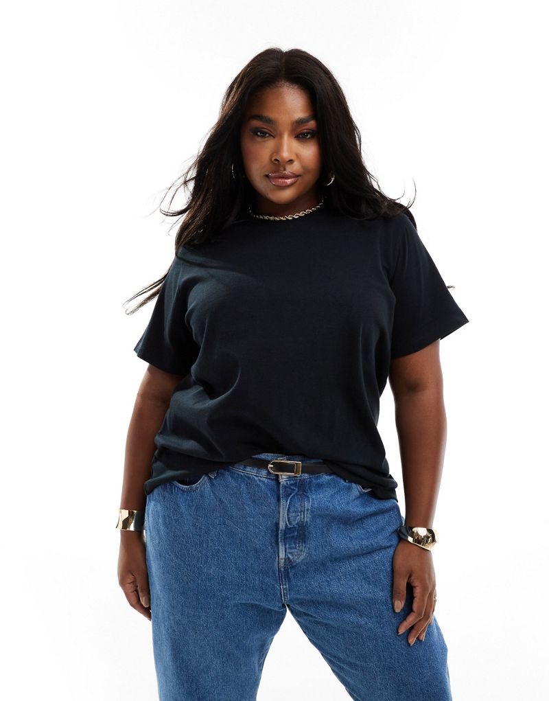 Женская Футболка ASOS Curve Heavyweight Regular Fit Черная ASOS Curve