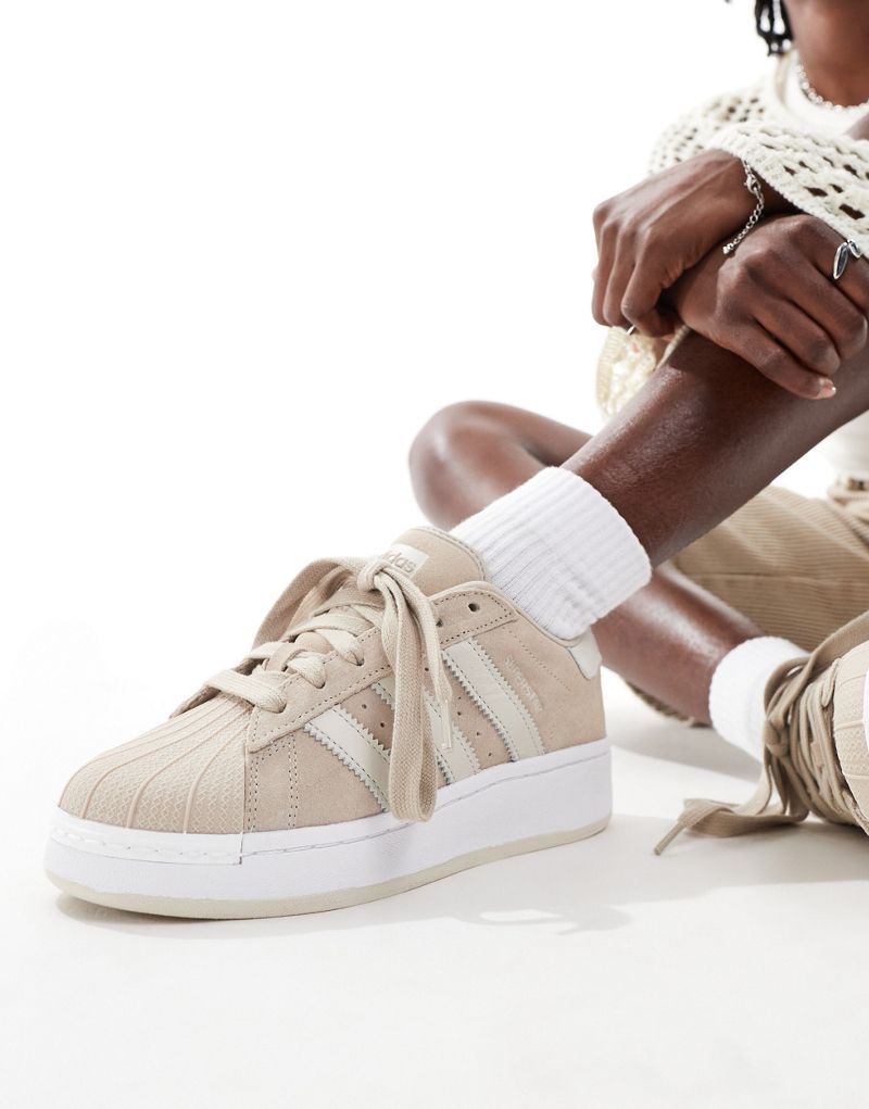 adidas Originals Superstar XLG sneakers in beige and white Adidas