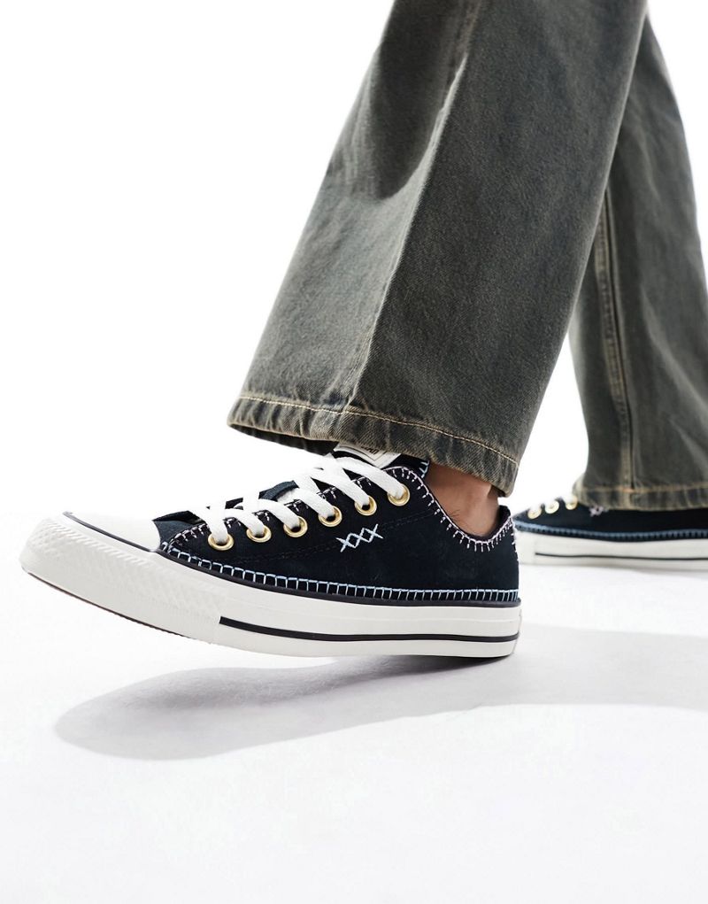 Converse Chuck Taylor All Star Ox sneakers with crafted stitching in black and white Converse
