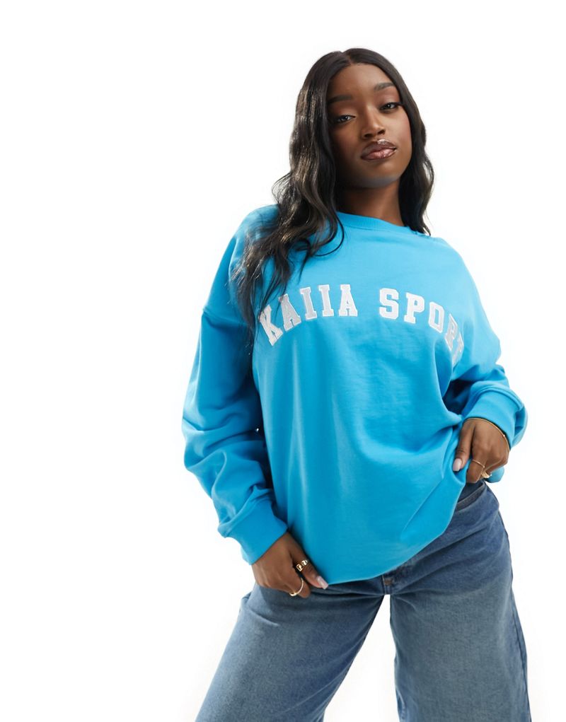 Kaiia sport logo sweatshirt in bright blue Kaiia