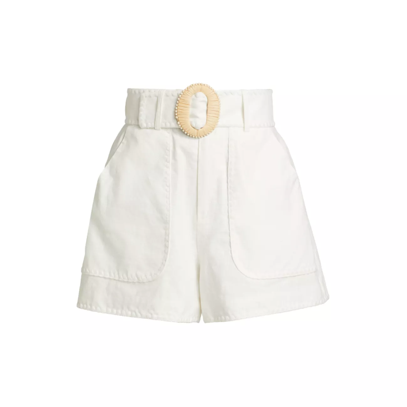 Orena Linen-Cotton Belted Shorts AMUR