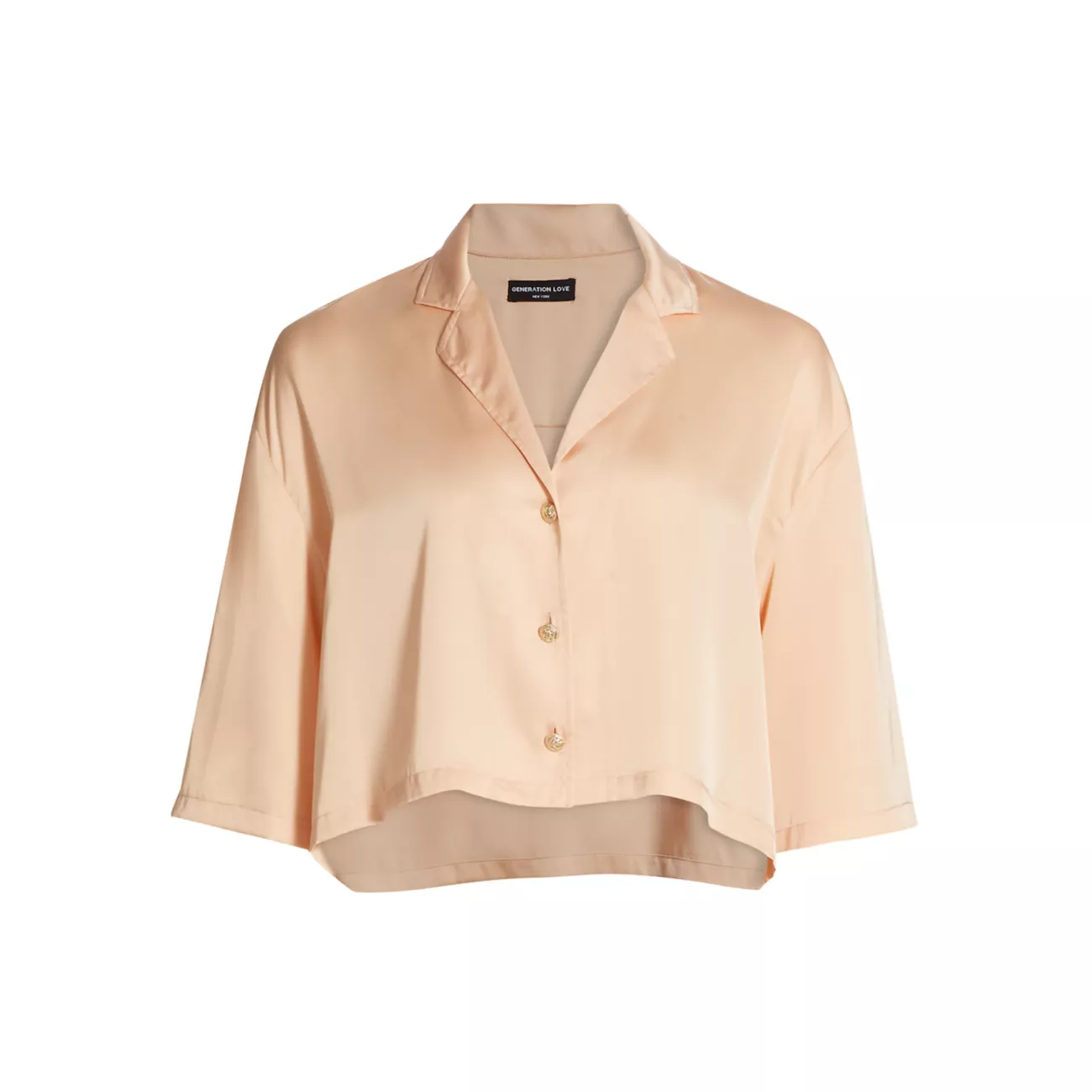 Kenzie Cropped Satin Shirt Generation Love