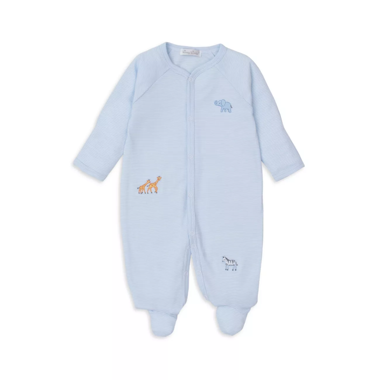 Baby's Embroidered Animal Striped Footie Kissy Kissy