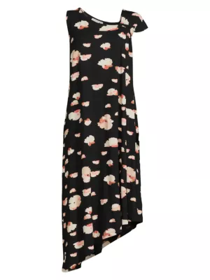 Okta Asymmetric Floral Jersey Dress Masai Copenhagen