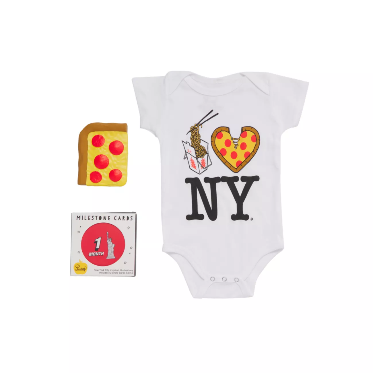 Baby's Lo Mein &amp; Heart Pizza Milestone Gift Set PiccoliNY