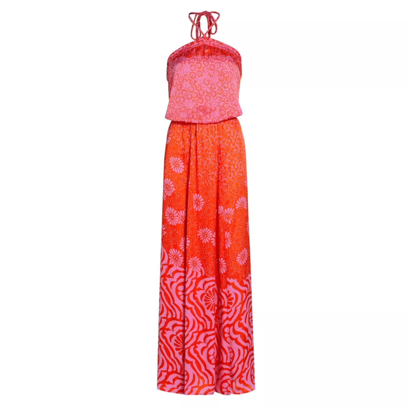 Billie Daisey Print Halter Maxi Dress Poupette St Barth