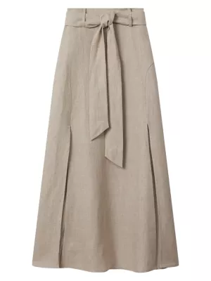 Abigail Linen Maxi Skirt REISS