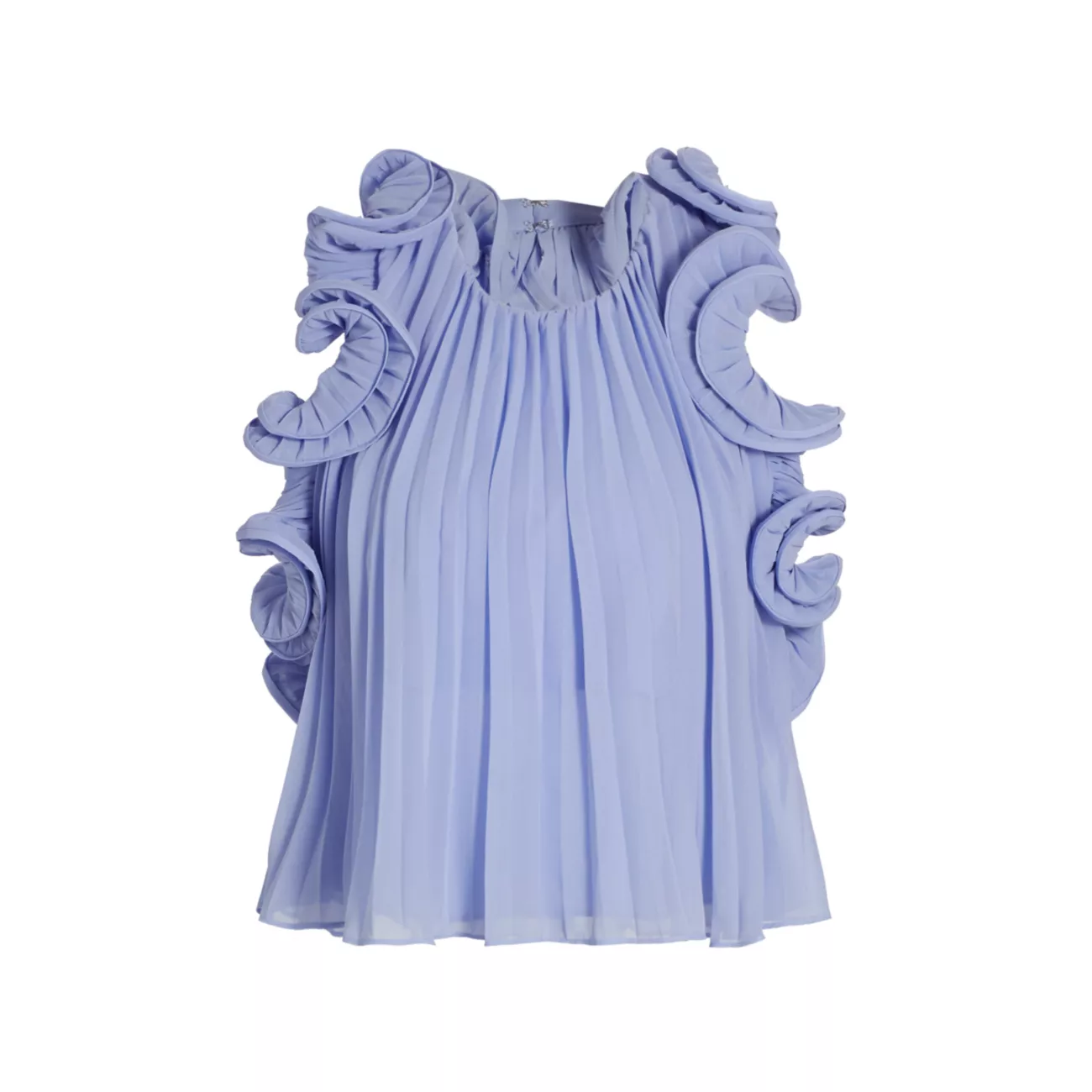 Baylin Pleated Ruffled Top AMUR