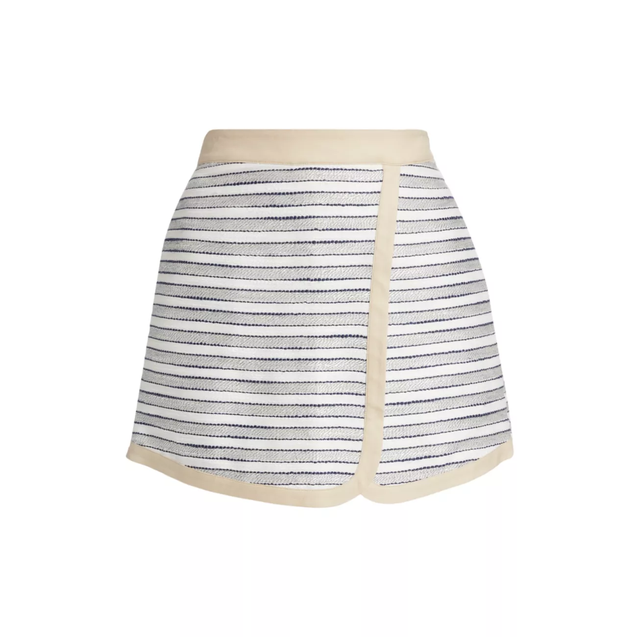 Striped Cotton-Blend Surplice Skort If Only Studio