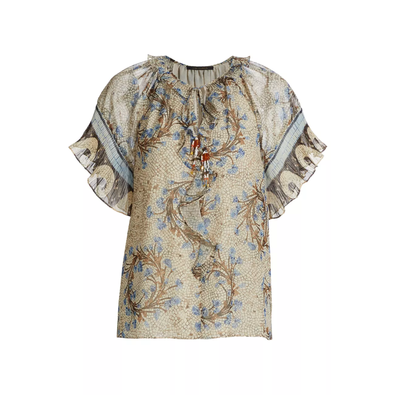 Deirdre Rosette Tiles Short- Sleeve Blouse Kobi Halperin