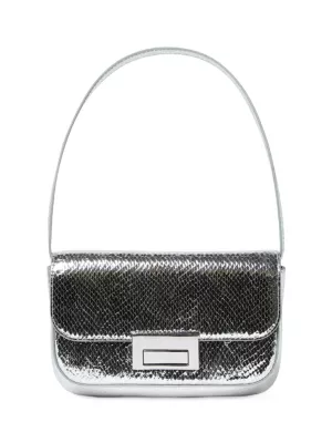 Stefania Snake-Embossed Leather Baguette Loeffler Randall