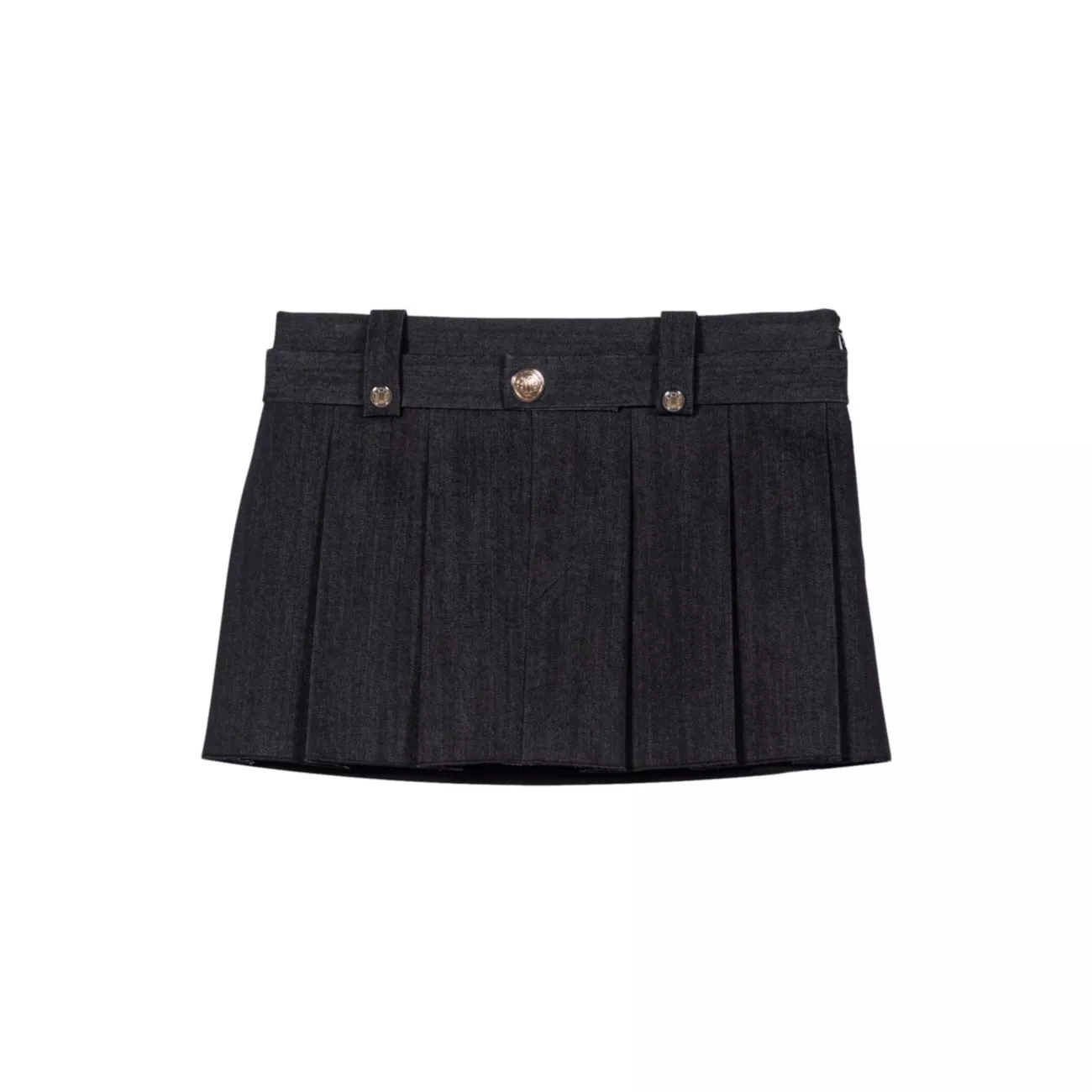 Black Denim-Effect Mini Skirt Maje