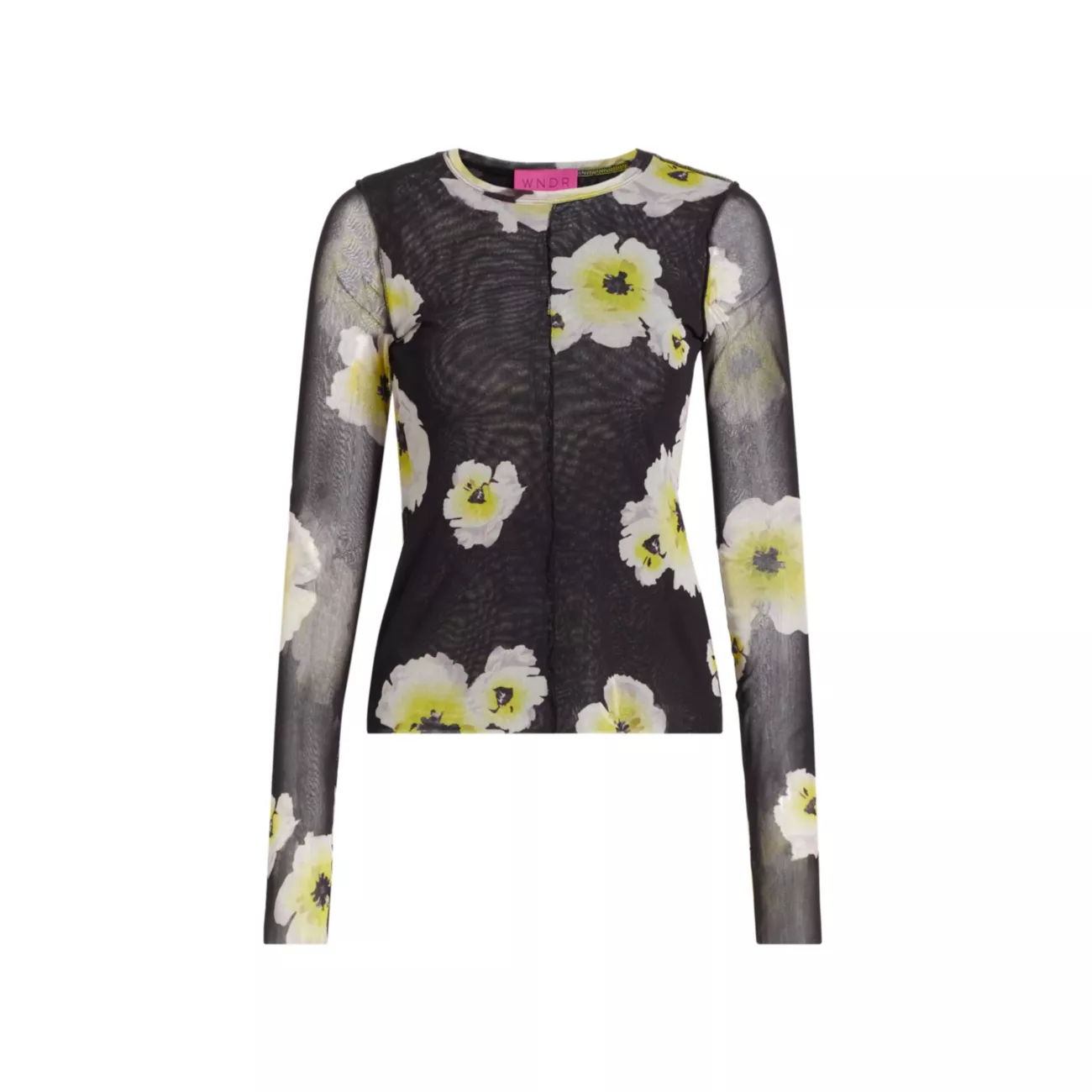 Wndrlust Kendra Floral Mesh Top Prabal Gurung