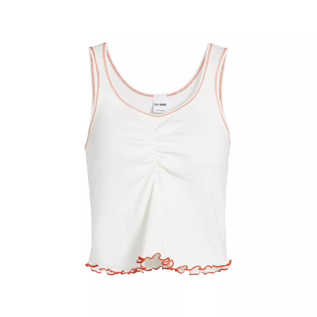 Sporty Contrast Baby Rib-Knit Crop Tank Re/Done