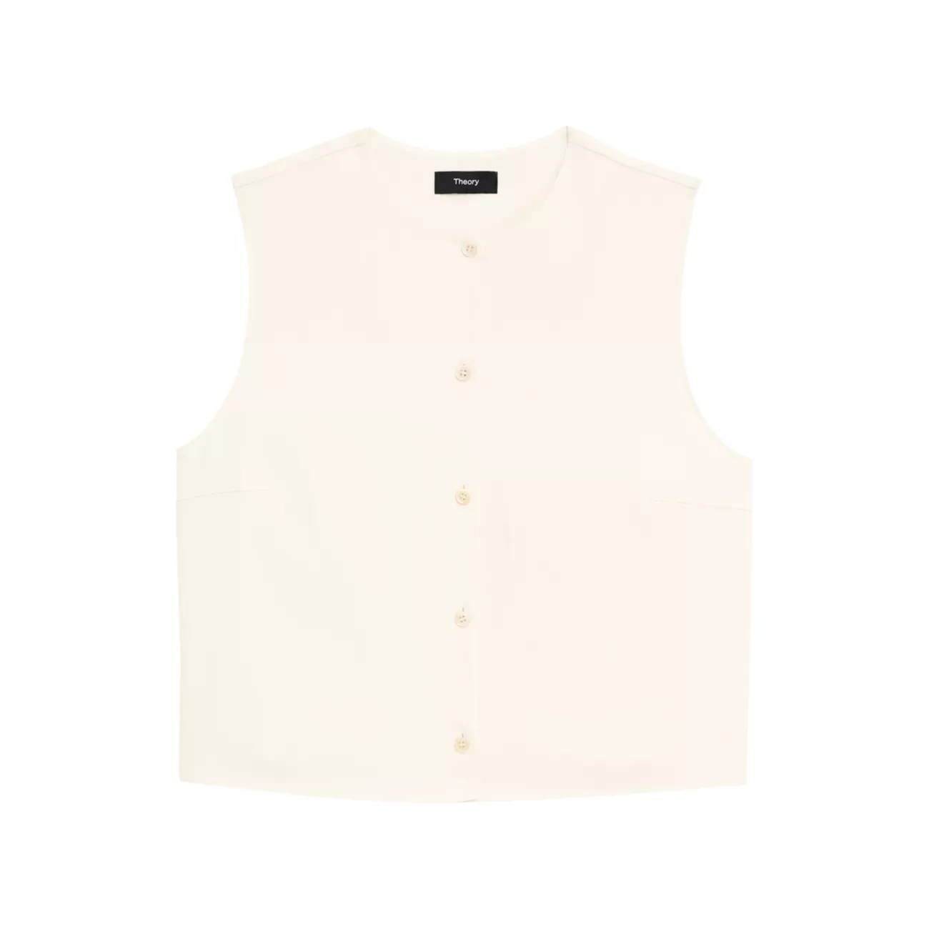 Sleeveless Button-Front Shell Top Theory