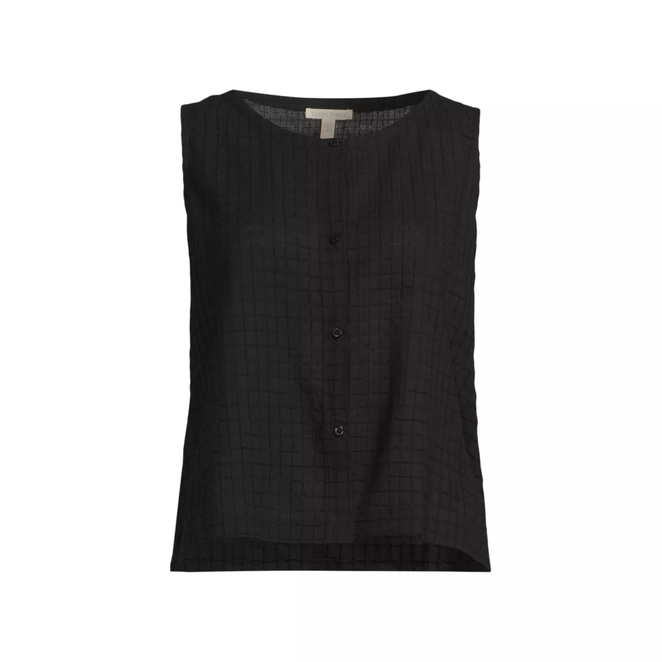 Checkered Cotton Vest Top Eileen Fisher