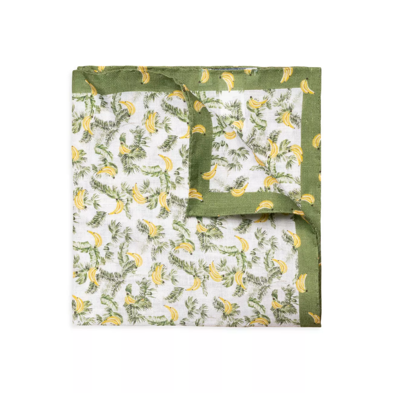 Banana Print Linen Pocket Square Eton