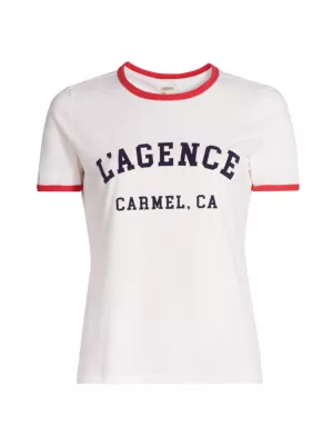 Tommie Logo Ringer T-Shirt L'AGENCE