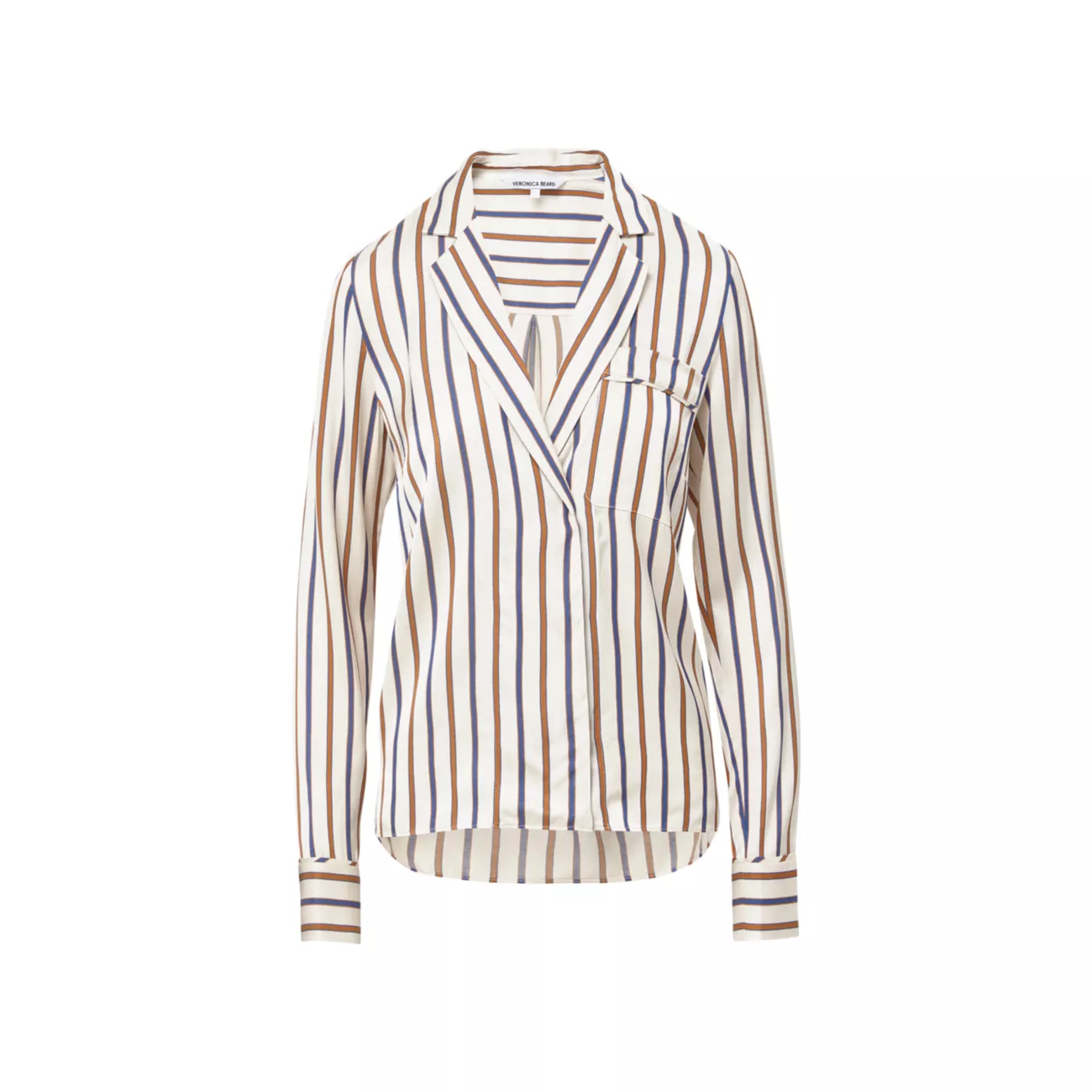Lusanne Stripe Long-Sleeve Shirt VERONICA BEARD