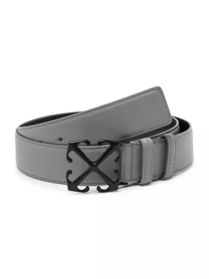 Arrow Leather Belt Off-White