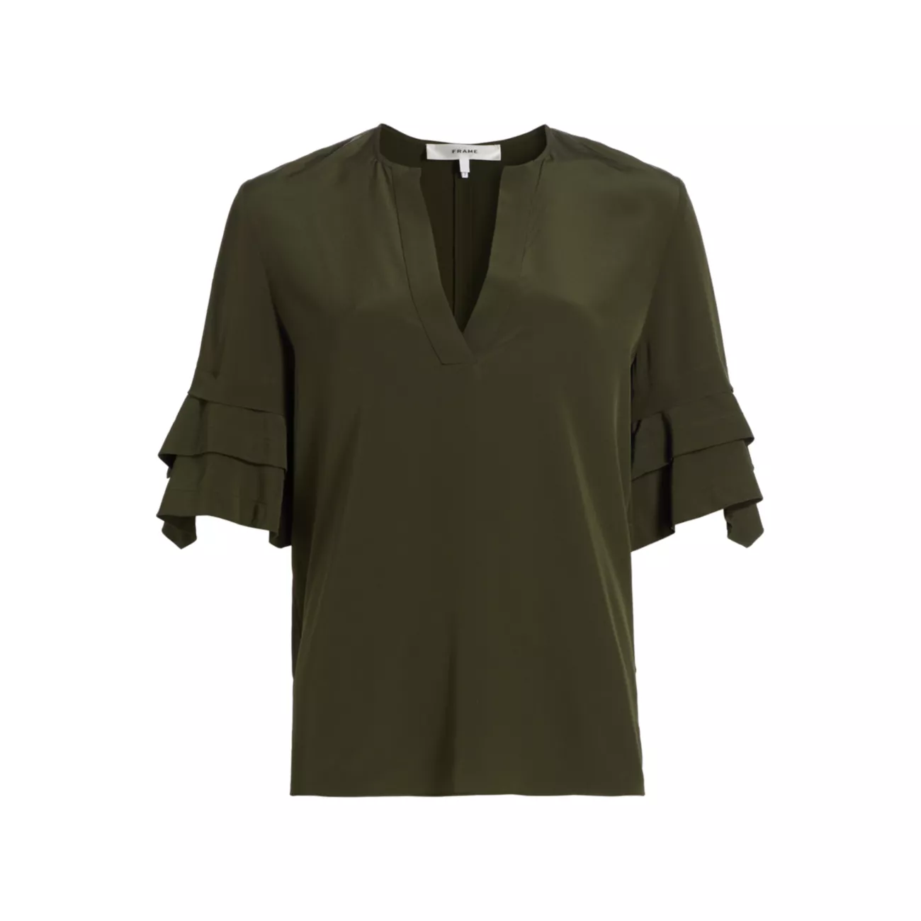 Tiered Short-Sleeve Blouse FRAME