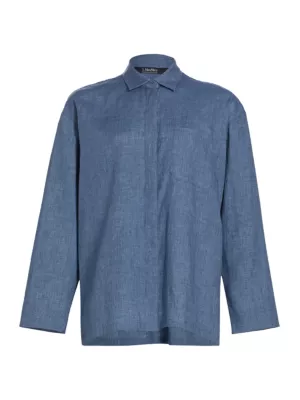 Kasia Linen Button-Up Shirt Max Mara