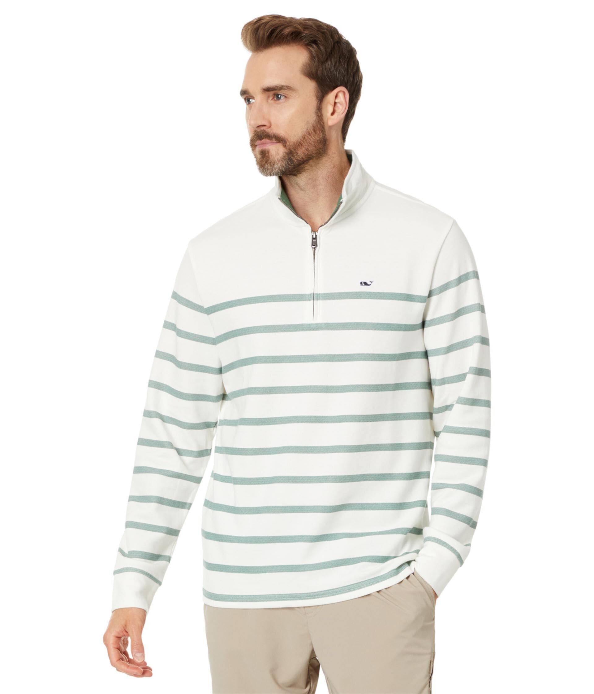 Мужской Пуловер Vineyard Vines Breton Stripe Saltwater Quarter Zip Vineyard Vines