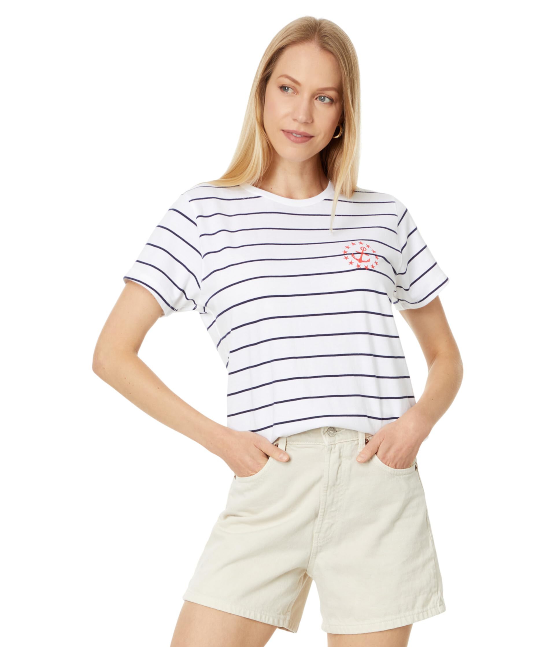 Embroidered Striped Short Sleve Tee Vineyard Vines