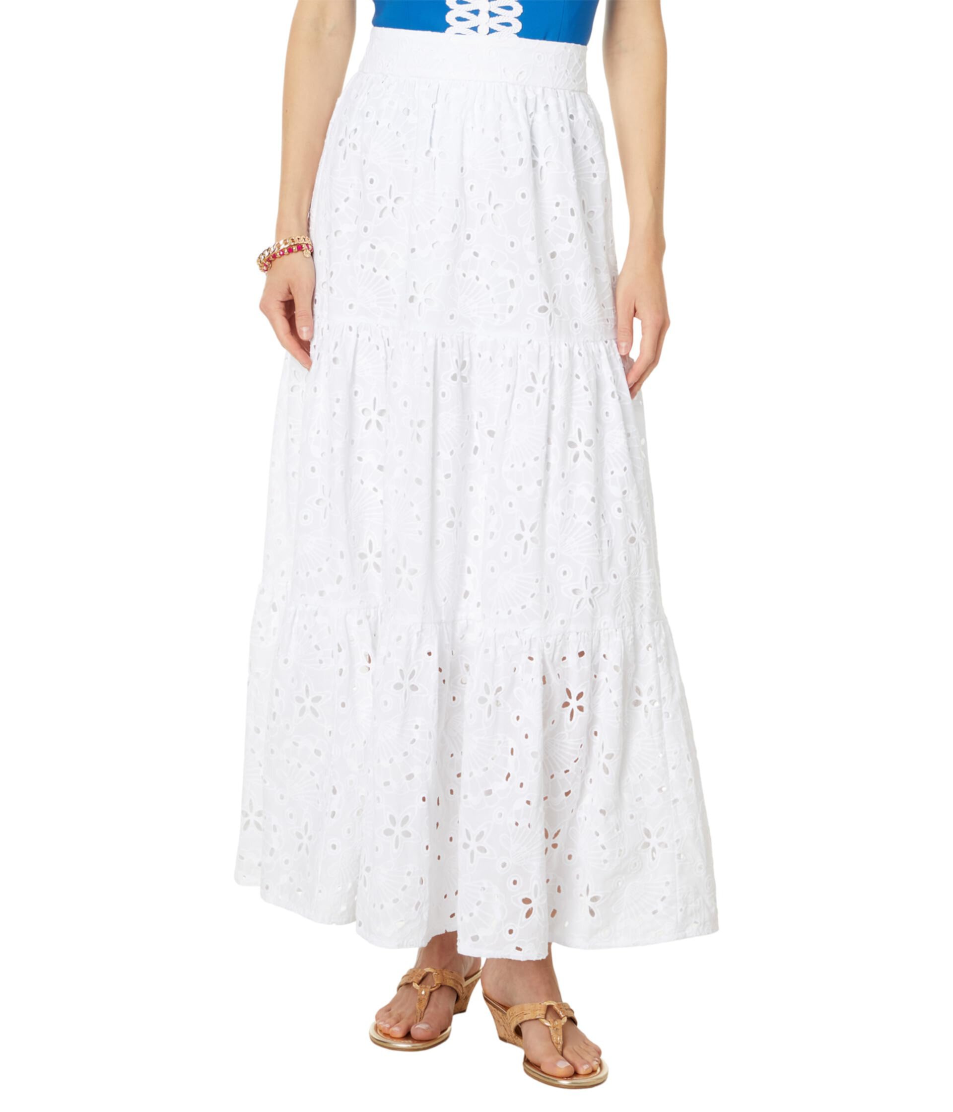 Женская Юбка миди Lilly Pulitzer Winslow Eyelet Lilly Pulitzer