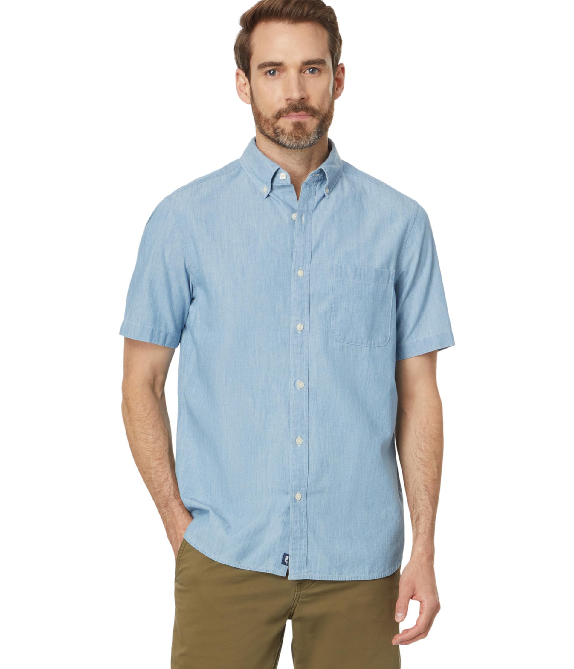 Мужская Повседневная рубашка Vineyard Vines Chambray Short Sleeve Shirt Vineyard Vines