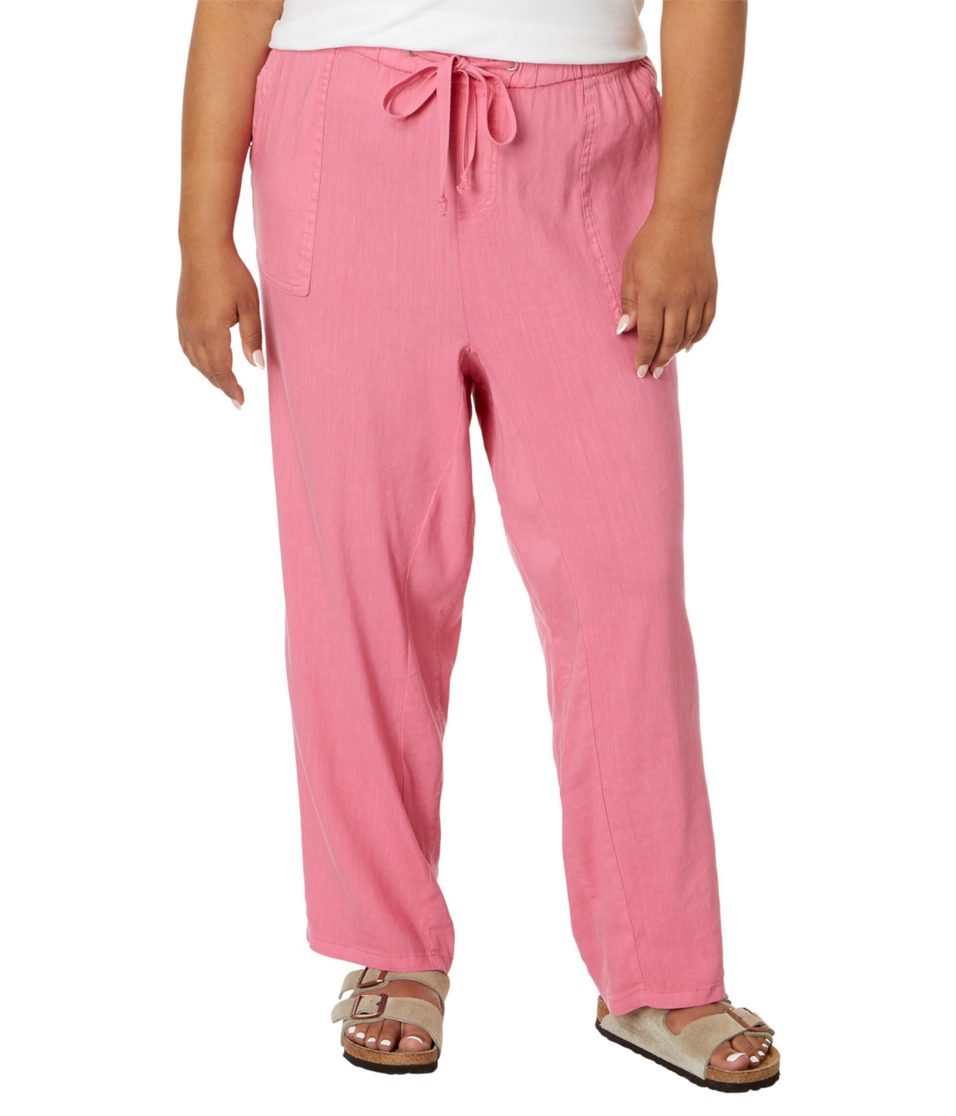 Plus Size Rosalie - Drawstring Pants with Porkchop Pockets in Dawn Pink KUT from the Kloth