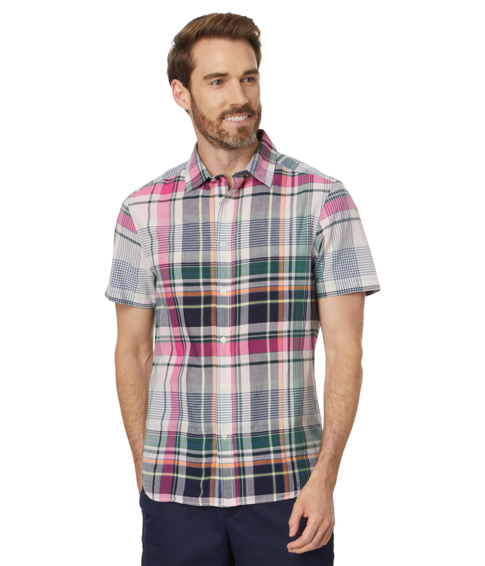 Рубашка с короткими рукавами Madras Plaid от Vineyard Vines из 100% хлопка, классический крой Vineyard Vines