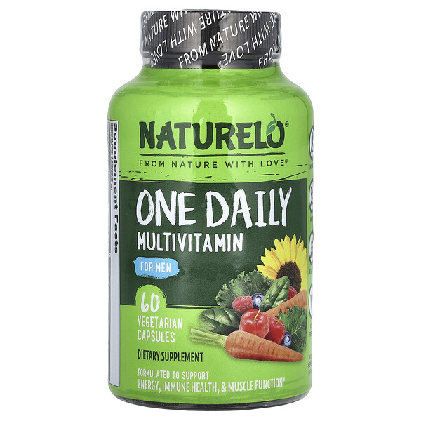 One Daily Multivitamin for Men, 60 Vegetarian Capsules (Вегетарианские капсулы) NATURELO