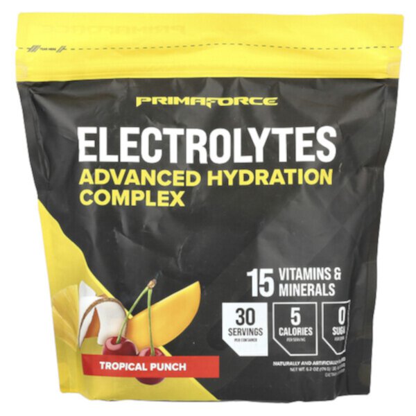 Electrolytes, Advanced Hydration Complex, Tropical Punch, 30 Packets, 0.2 oz (5.8 g) Each Primaforce