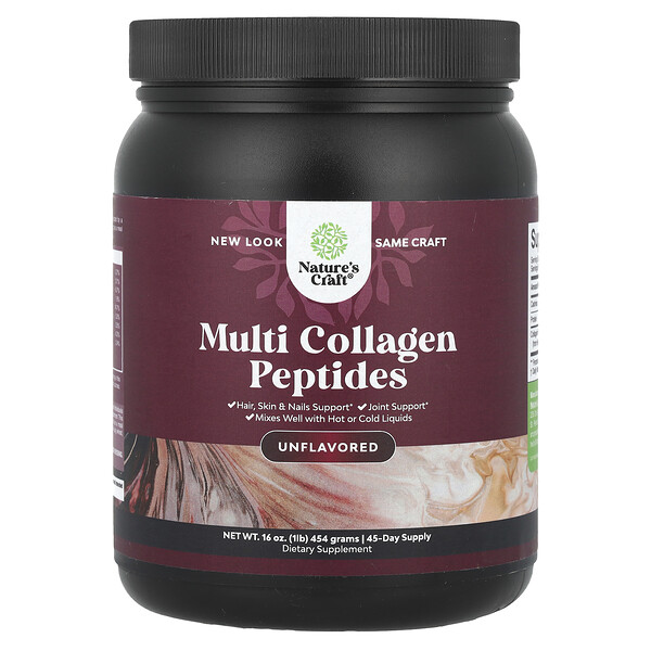 Multi Collagen Peptides, Unflavored, 16 oz (454 grams) Nature's Craft