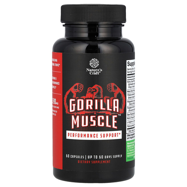 Gorilla Muscle™, Performance Support, 60 Capsules Nature's Craft