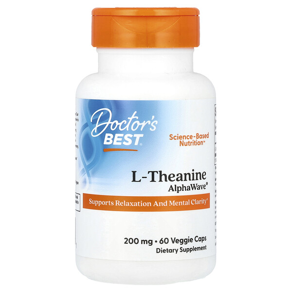L-Theanine, AlphaWave®, 200 mg, 60 Veggie Caps Doctor's Best